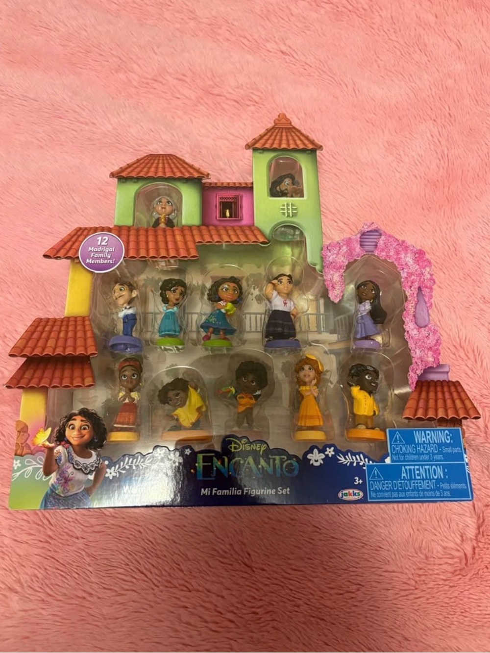 Disney Encanto Figurine Playset - Multicolor Characters with Pink Backing